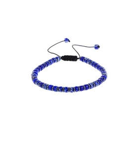 indigo Hematit Taşlı Erkek Bileklik (Baskılı)