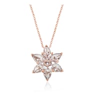 Gümüş Rose Beyaz Lotus Çiçeği Kolye