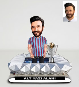 Kişiye Özel Karikatür Bordo Mavi Ts Taraftar Biblo - Erkek Hediyesi, Futbol Hediyesi, Spor Hediyesi