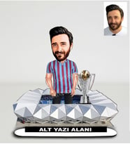 Kişiye Özel Karikatür Bordo Mavi Ts Taraftar Biblo - Erkek Hediyesi, Futbol Hediyesi, Spor Hediyesi