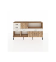 Arges Konsol 2 Raflı 5 Çekmeceli 3 Kapaklı 176x30x99 Çam-Çam/Aytaşı