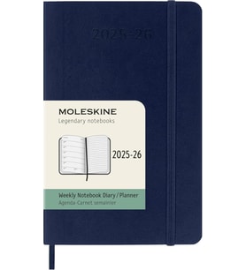 Moleskine 18 Monate Wochen Notizkalender 2025/2026, Pocket/A6, 1 Wo = 1 Seite, Rechts Linierte Seite (Turkuaz)