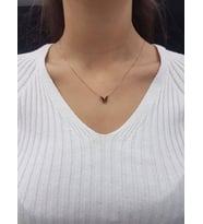 Kelebek Lazer Mineli Minimal Kolye (Karışık)