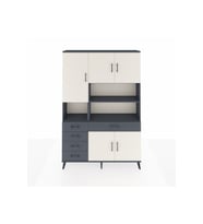 Arges Dolap 9 Raflı 5 Çekmeceli 5 Kapaklı 132x30x195 Antrasit-Aytaşı/Antrasit