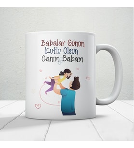Babalar Günün Kutlu Olsun Canım Babam Baskılı Babalar Günü Kupa Bardak