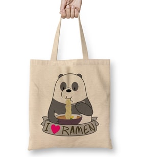 Panda Ramen Bez Çanta Uzun Saplı