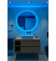 Digital Hayat  Led Işıklı Yuvarlak Ayna  Dekoratif Banyo Makyaj Aynası RGB Beyaz Günışığı Amber Mavi Kırmızı  50cm - 80cm