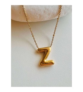 GOLD RENK Z HARF ÇELİK BALON KOLYE ACR5688