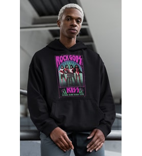 Kiss Rock Gods Metal Baskılı Unisex Oversize Müzik Grubu Hoodie