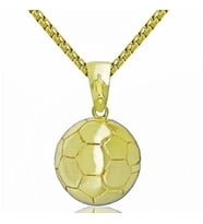 Metal Futbol Topu Spor Takı Kolye (Sarı)