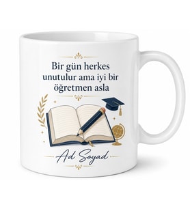 Kişiye Özel Branş Öğretmeni Hediyesi Kupa Bardak İsimli Öğretmen Kupası