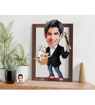 BK Gift Kişiye Özel Sihirbaz Karikatürlü 3D Ahşap Tablo-1, Sevgiliye Hediye, Arkadaşa Hediye, Doğum Günü Hediyesi