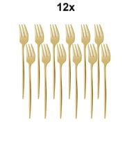 410 Çelik 12 Adet Gold Renk Tatlı ve Meyve Çatalı cin611sr-12