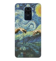 Xiaomi Redmi Note 9 Uyumlu Sanatsal Vintage Desenli Şeffaf Telefon Kılıfı
