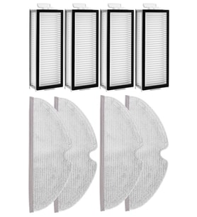 Roborock Q8 & Q8 Max Uyumlu 4 Adet Hepa Filtre 4 Adet Mop Fiber Paspas