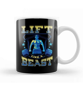 Lift Like a Beast Weightlifting Powerlifting Gym Kupa Bardak Porselen