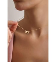 925 Ayar Gümüş Gold Kaplama 222 Melek Numarası Kolye