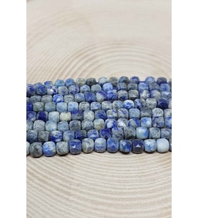Bileklik Boy Lapis Taşı Küp Şekilli Yarım Dizi 4mm (18CM UZUNLUĞUNDADIR)