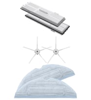 Roborock S7 Sonic Uyumlu 2 Adet Hepa Filtre 2 Adet Beyaz Yan Fırça 2 Adet Mop Fiber Paspas
