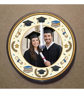 Kişiye Özel Magnet Saat Buzdolabı Saati Duvar Saati 11,5cm MS5005