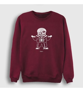 Presmono Unisex Bordo Sans Undertale Sweatshirt 32569tt (Bordo)