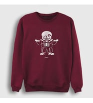 Presmono Unisex Bordo Sans Undertale Sweatshirt 32569tt (Bordo)