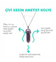 Doğaltaş AMETİST TAŞI Pandül Kesim Kadın Erkek (Uniseks) İster Kolye İster Anahtarlık