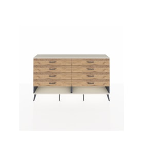 Arges Konsol 8 Çekmeceli  176x30x99 Antrasit-Aytaşı/Çam
