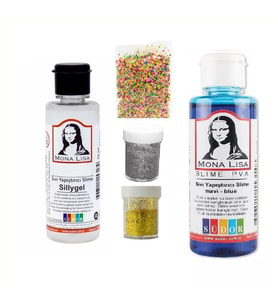Slime Seti Mavi Renk 70 ML Renkli Slaym Südor Sılaym Seti 70 ML Slime Borax