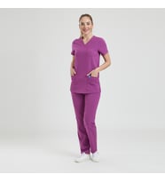 BASIC- Kadın Likralı Pembe Ünifoma Pantolon (Çok Renkli)