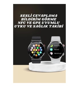 Mey İthalat® Akıllı Saat Çoklu Kordon Seçeneği Amoled Ekran Çok Fonksiyonlu Bluetooth Bağlantılı