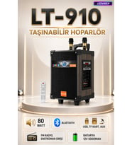 Lt-910 80 Watt Şarjlı Çift Mikrofonlu Taşınabilir Karaoke Sistemi & Amfi Hoparlör