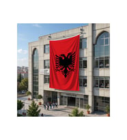 Arnavutluk Bayrağı 140gr Premium Raşel Kumaş 6x9 metre
