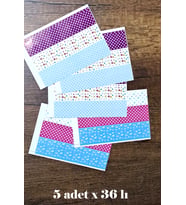 Anı Defteri Resim Yapıştırma Sticker 5 x 36 Adet Yapışkanlı Renkli Sticker