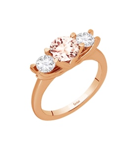Sirius  Morganite ve Beyaz Topaz Taşlı Tria Yüzük 0702R0035
