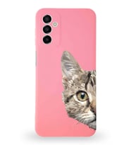 Samsung Galaxy A04s Uyumlu Lansman Kılıf. Altı Kapalı İçi Kadife  Catface Tasarımlı Silikon Kapak (Şeffaf)
