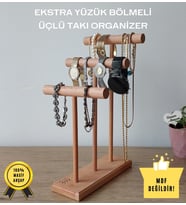 Takı Organizer Ahşap Takı Askısı 30 Cm Takı Standı Yüzük Kolye Askısı Takı ve Aksesuar Düzenleyici