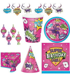 Superhero Birthday Girl Parti Seti 8 Kişilik