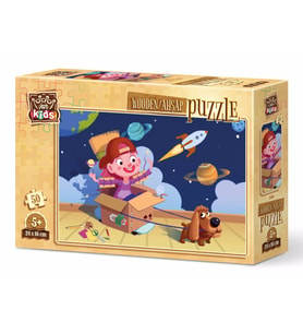 Art Kids Minik Astronot 50 Parça Ahşap Puzzle