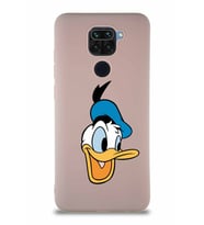 Xiaomi Redmi Note 9 Soft Premier Kapak Donald Duck-A Tasarımlı Silikon Kılıf - Pudra (Şeffaf)