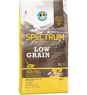 Düşük Tahıllı Tavuklu, Hindili ve Kızılcıklı Yetişkin Kedi Maması 2 Kg