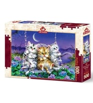 Art Puzzle Ayışığında Sallanan Kedicikler 500 Parça Puzzle