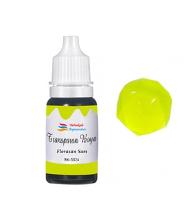 Tahtakale Toptancı Epoksi Reçine Transparan Boya Pigment Şeffaf Epoksi Boyası 20 ML  Floresan Sarı - 5024