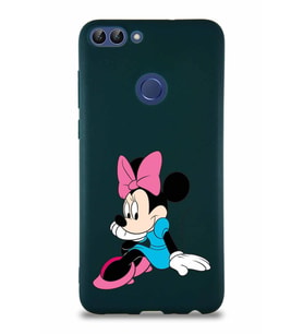 Huawei P Smart Soft Premier Kapak Minnie Mouse-E Tasarımlı Silikon Kılıf - Yeşil (Şeffaf)