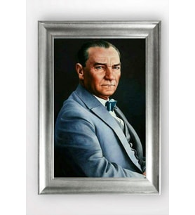 Gümüş Çerçeveli Atatürk Tablo cv1017