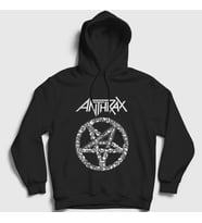 Presmono Unisex Siyah Skulls Anthrax Kapüşonlu Sweatshirt 10492tt