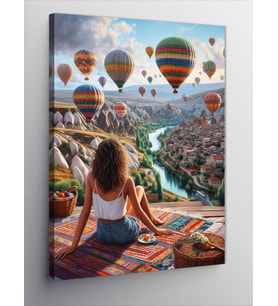 Kanvas Tablo Kapadokya Uçan Balonlar