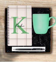 Kişiye Özel Ahşap Defter Kalem Kupa Hediye Seti