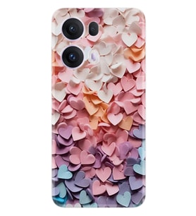 Oppo Reno 13F Kılıf Boutique Baskılı Resimli Renkli Kalpler Pcode -040