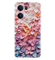 Oppo Reno 13F Kılıf Boutique Baskılı Resimli Renkli Kalpler Pcode -040